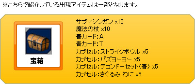 宝箱から出現するアイテム一覧1