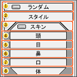 アバターエディット画面イメージ